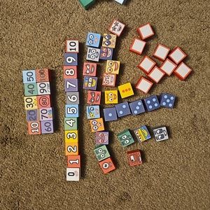 WOODEN NUMBER BLOCKS 0 THRU 10 , COUNT BY 10 TO 100